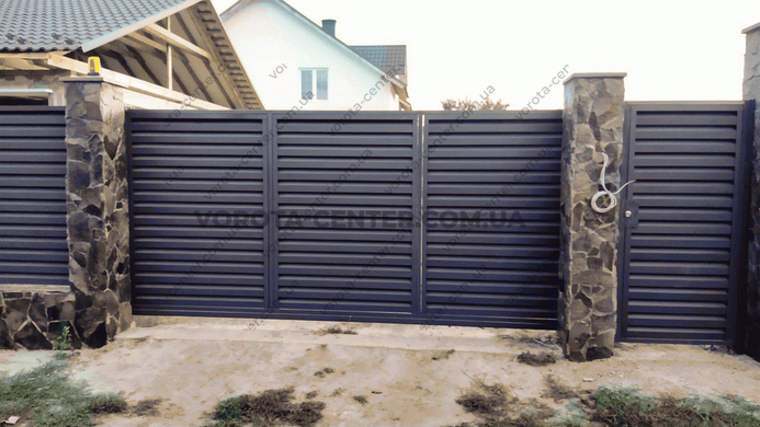 Откатные ворота TETRIX (КСС) "собери сам" с отдельной калиткой Жалюзи автоматические ворота и комплектующие для ворот