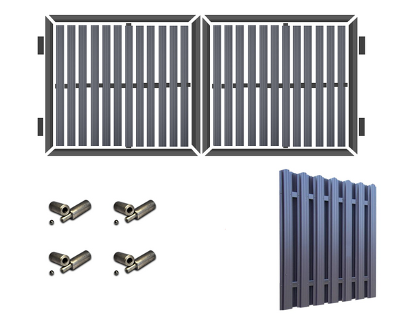 Распашные ворота TETRIX (КСС) "Свари сам" с ЕВРОШТАКЕТНИКОМ. Выберите размер автоматические ворота и комплектующие для ворот