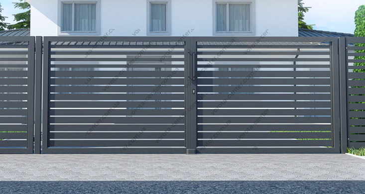 Розпашні ворота TETRIX (КСС) "Звари сам" з ламелями РАНЧО. Виберіть розмір автоматичні ворота та комплектуючі для воріт
