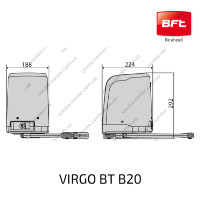 Автоматика для розпашних воріт BFT VIRGO BT B20 KIT автоматичні ворота та комплектуючі для воріт